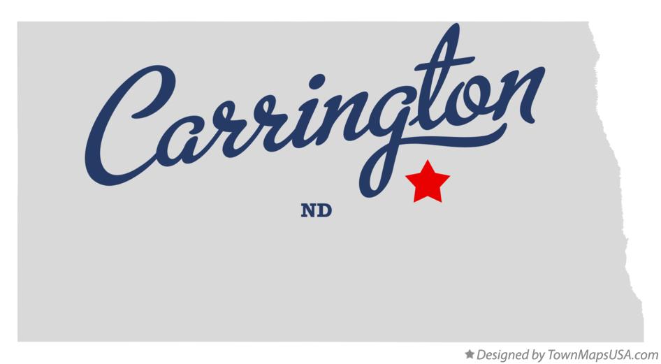 Map of Carrington North Dakota ND