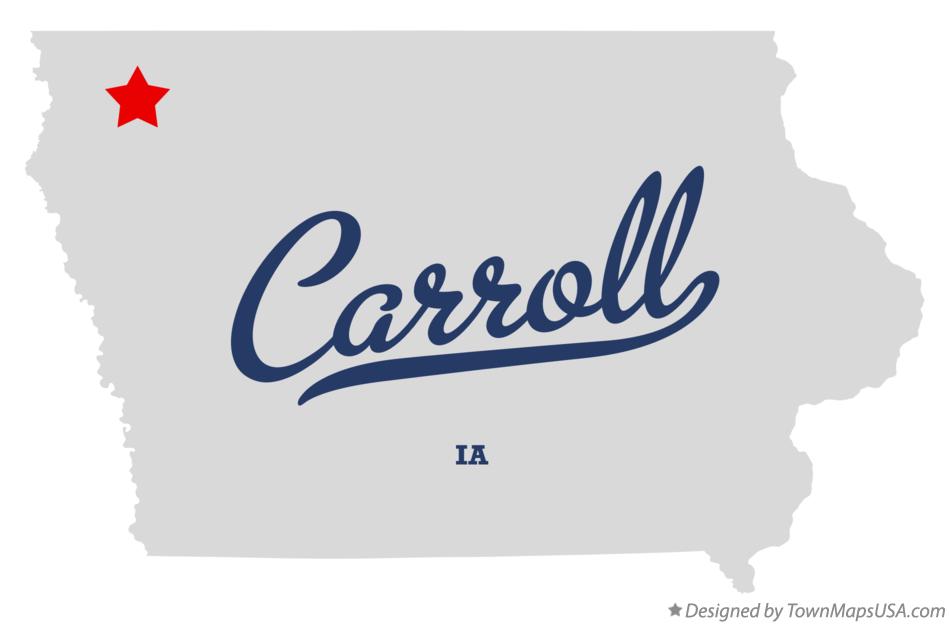 Map of Carroll Iowa IA