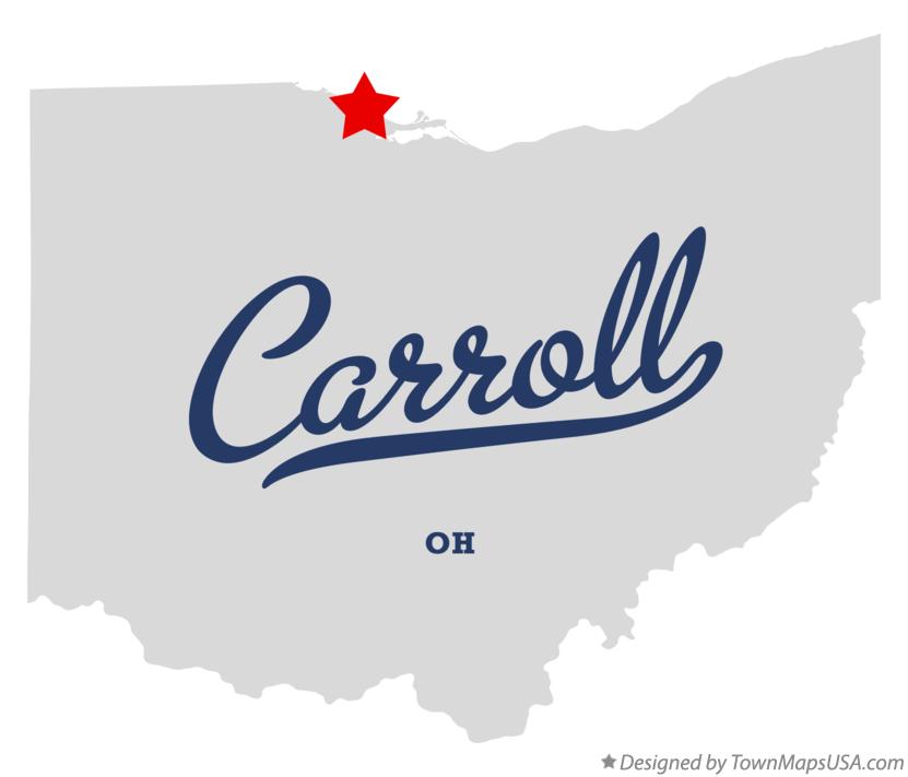 Map of Carroll Ohio OH