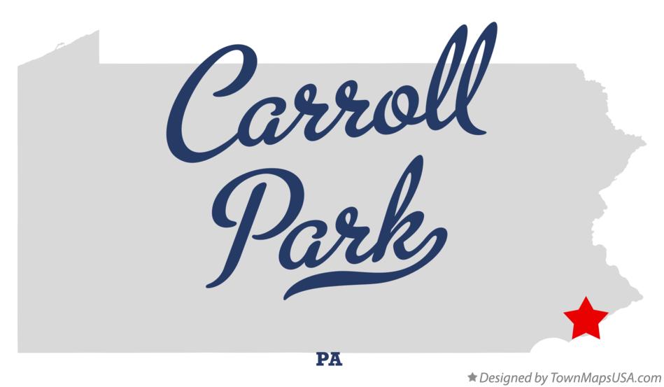 Map of Carroll Park Pennsylvania PA