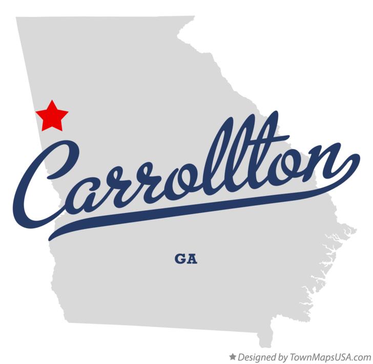 Map of Carrollton Georgia GA