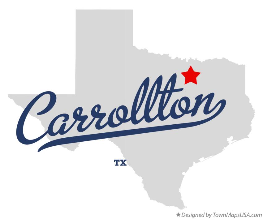 Map of Carrollton Texas TX