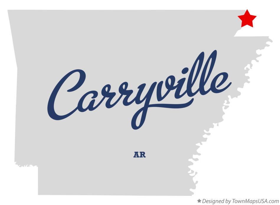 Map of Carryville Arkansas AR