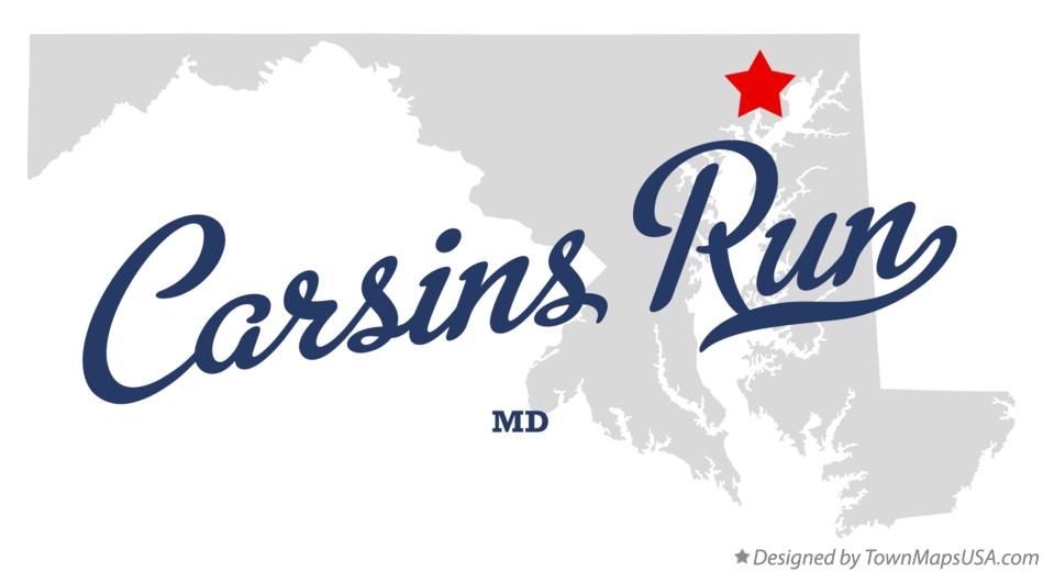 Map of Carsins Run Maryland MD