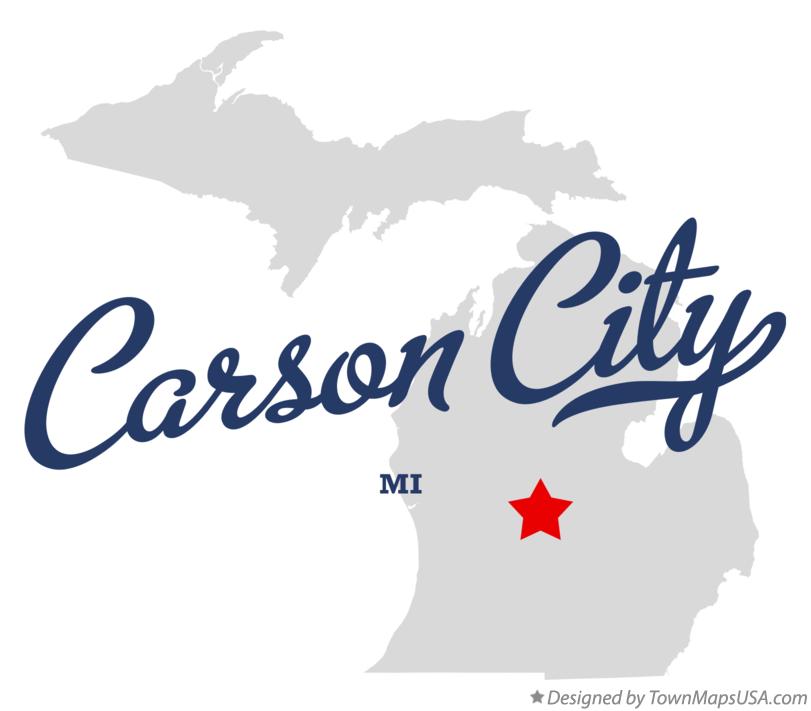 Map of Carson City Michigan MI