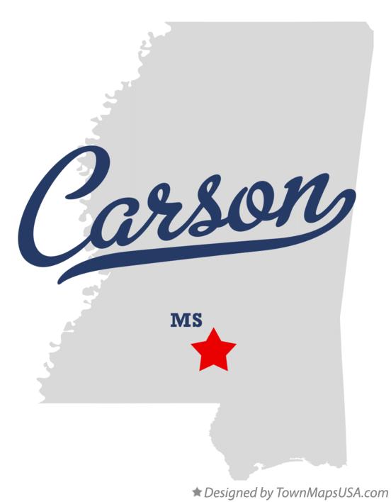 Map of Carson Mississippi MS