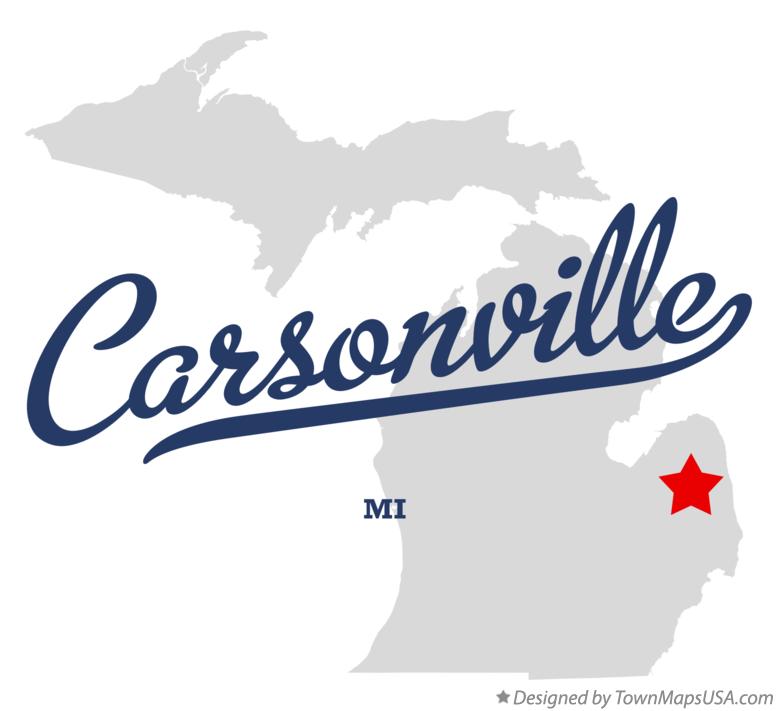 Map of Carsonville Michigan MI