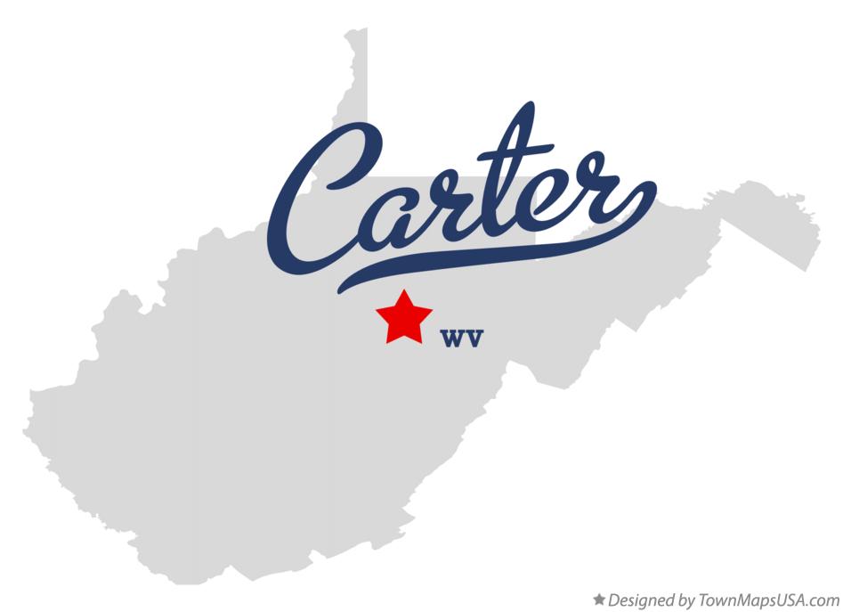 Map of Carter West Virginia WV
