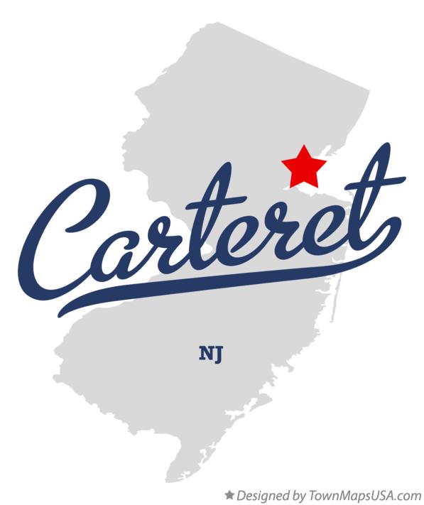 Map of Carteret New Jersey NJ