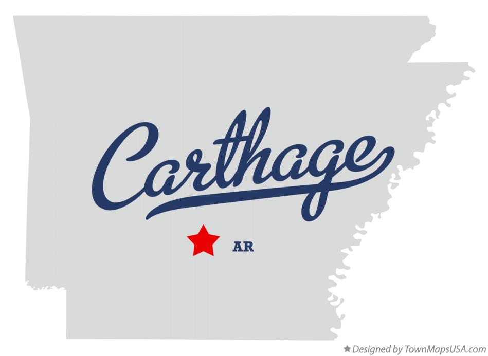 Map of Carthage Arkansas AR