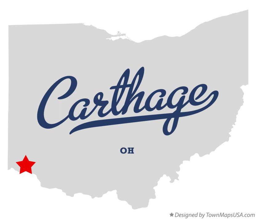 Map of Carthage Ohio OH