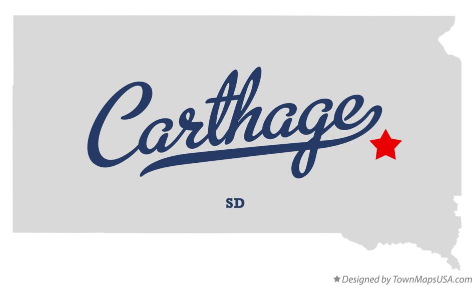 Map of Carthage South Dakota SD