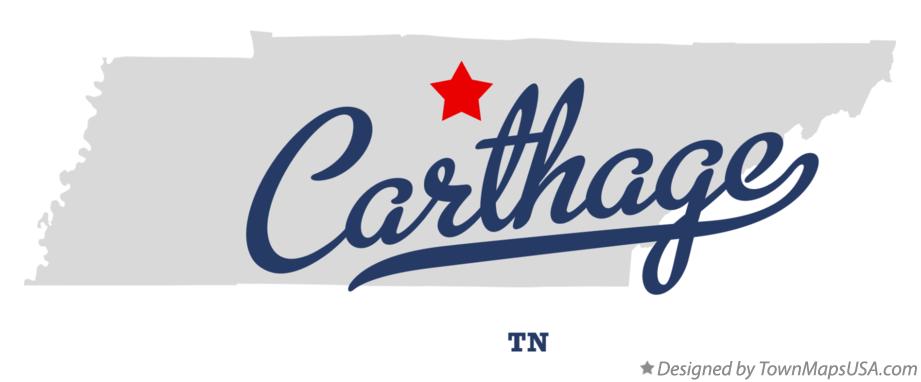 Map of Carthage Tennessee TN