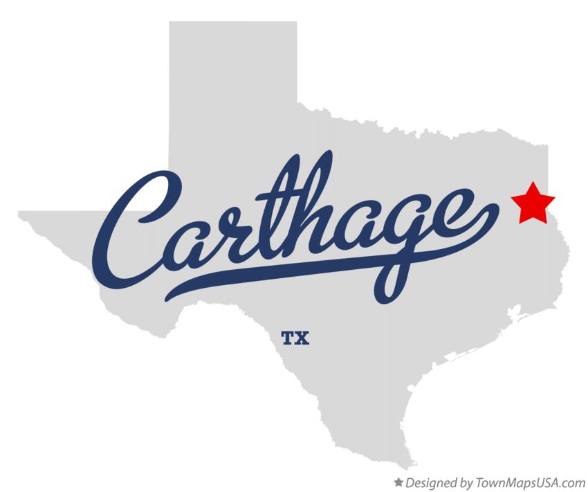 Map of Carthage Texas TX