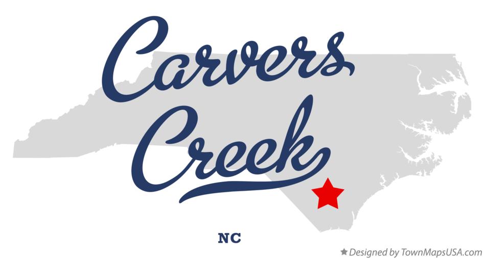 Map of Carvers Creek North Carolina NC