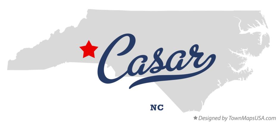 Map of Casar North Carolina NC