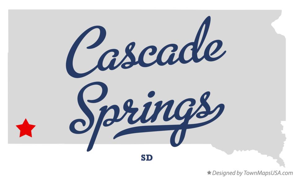 Map of Cascade Springs South Dakota SD