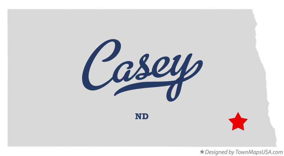 Map of Casey North Dakota ND