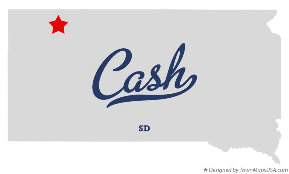 Map of Cash South Dakota SD