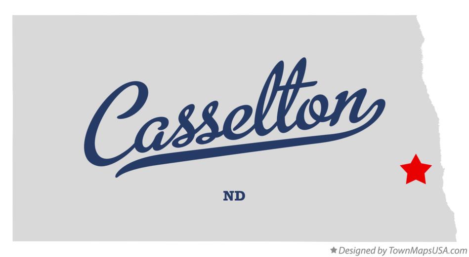 Map of Casselton North Dakota ND