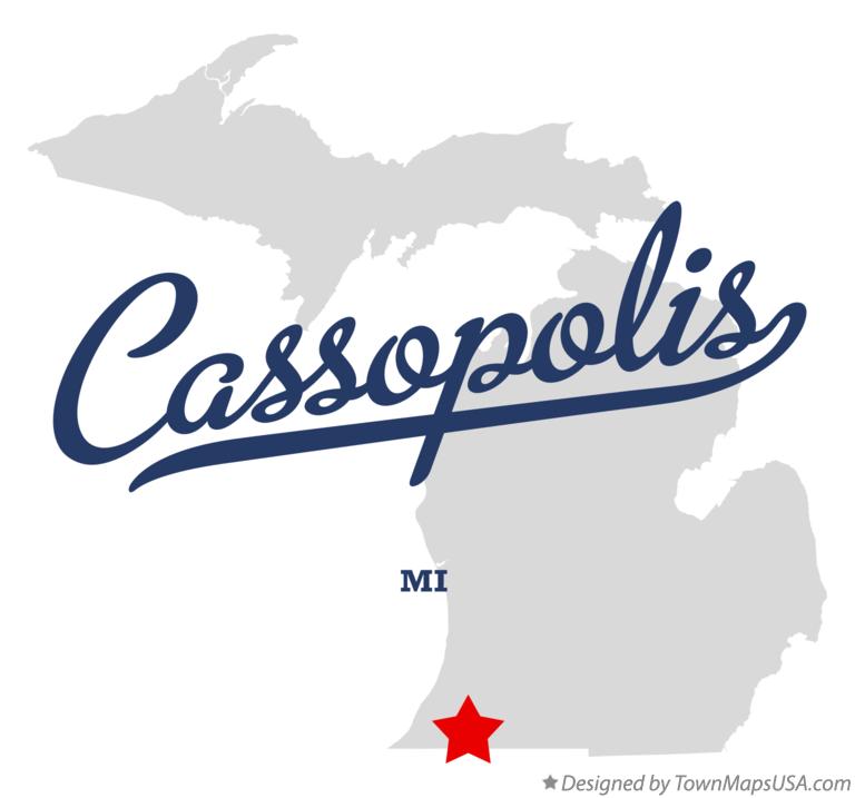 Map of Cassopolis Michigan MI