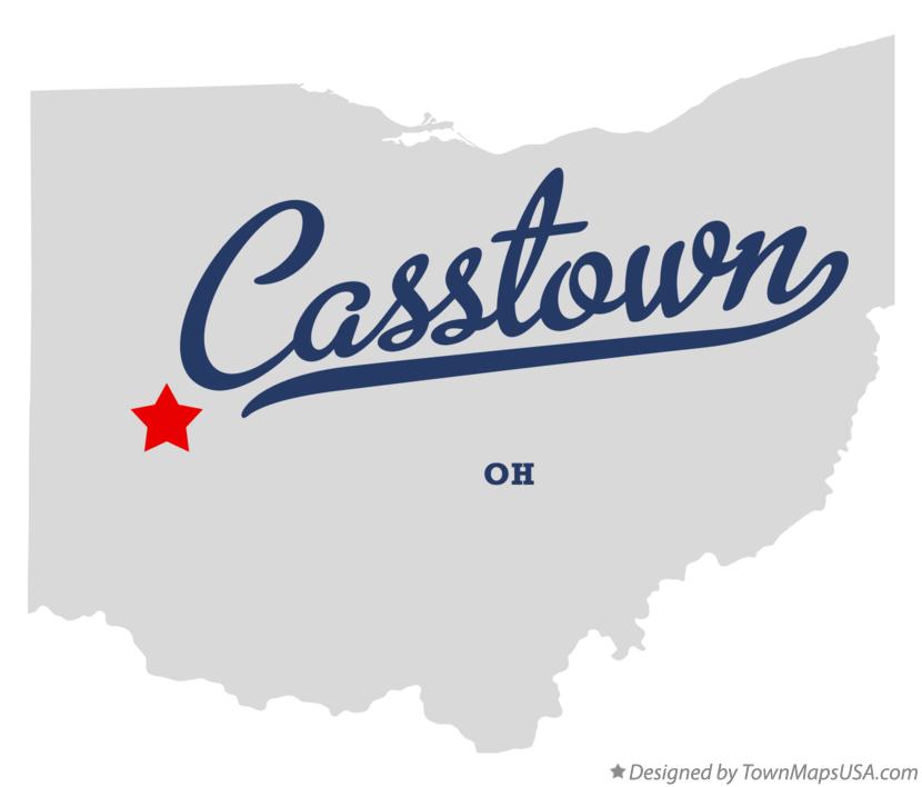 Map of Casstown Ohio OH