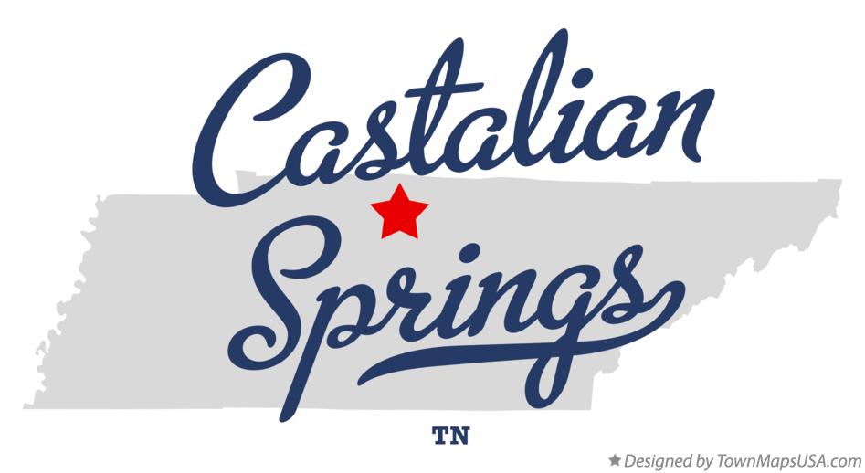 Map of Castalian Springs Tennessee TN