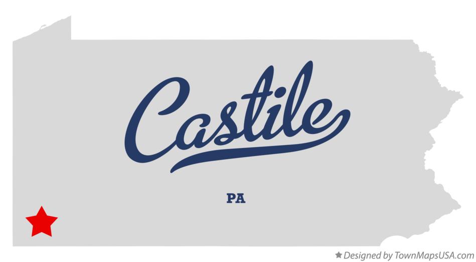 Map of Castile Pennsylvania PA