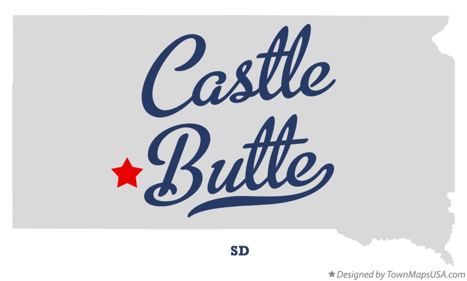 Map of Castle Butte South Dakota SD