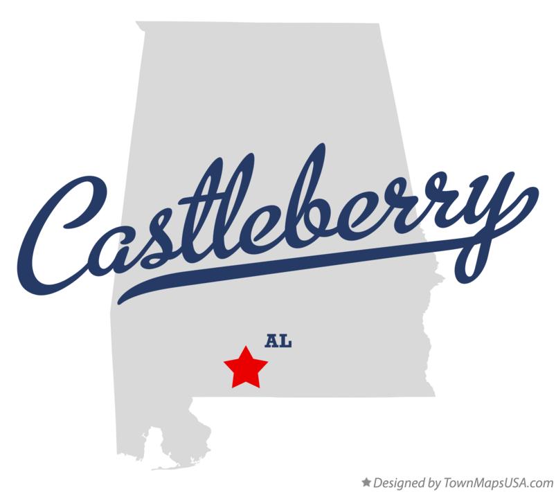 Map of Castleberry Alabama AL