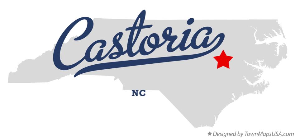 Map of Castoria North Carolina NC