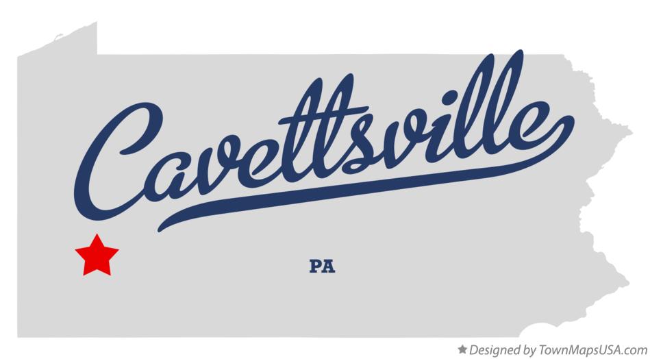 Map of Cavettsville Pennsylvania PA