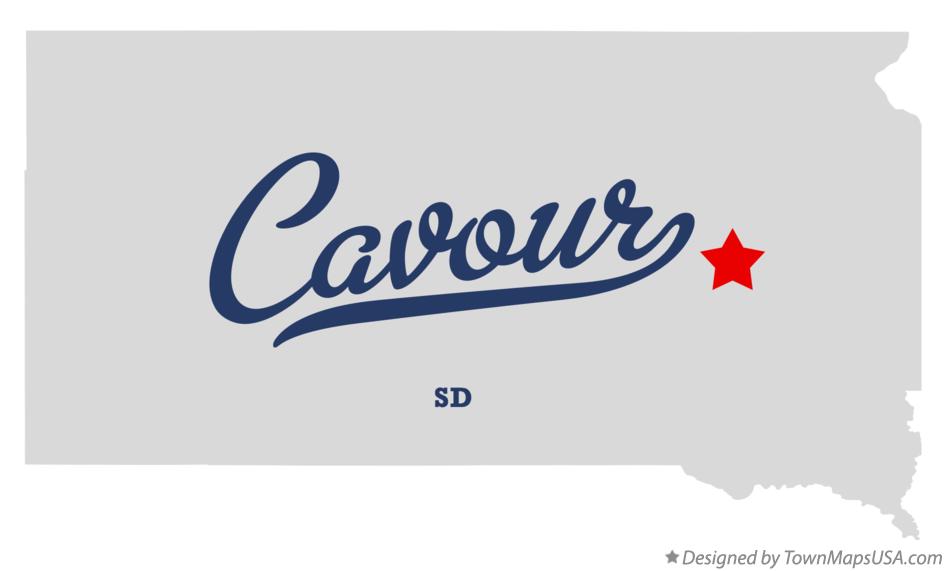Map of Cavour South Dakota SD