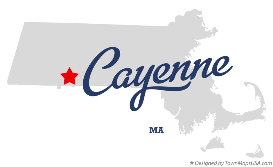 Map of Cayenne Massachusetts MA