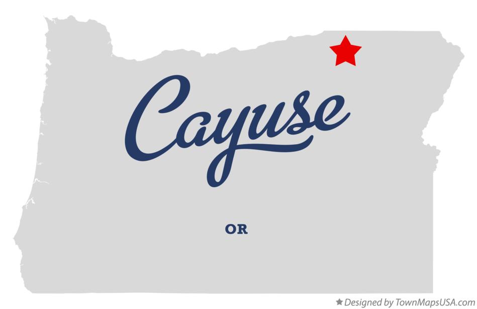 Map of Cayuse Oregon OR