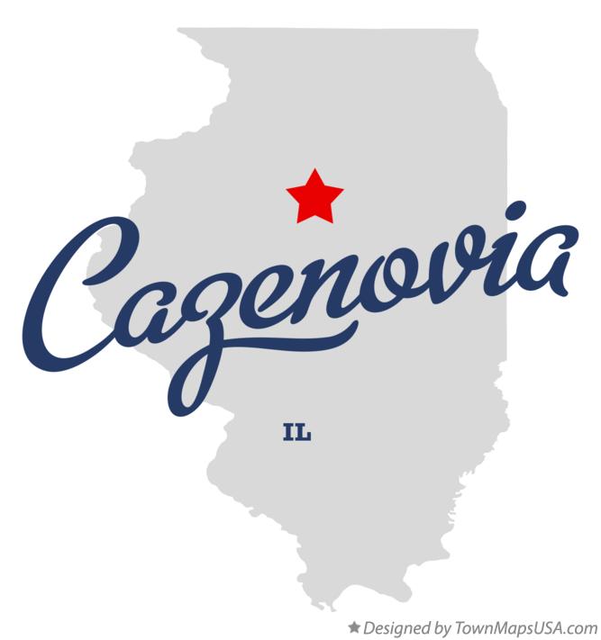 Map of Cazenovia Illinois IL