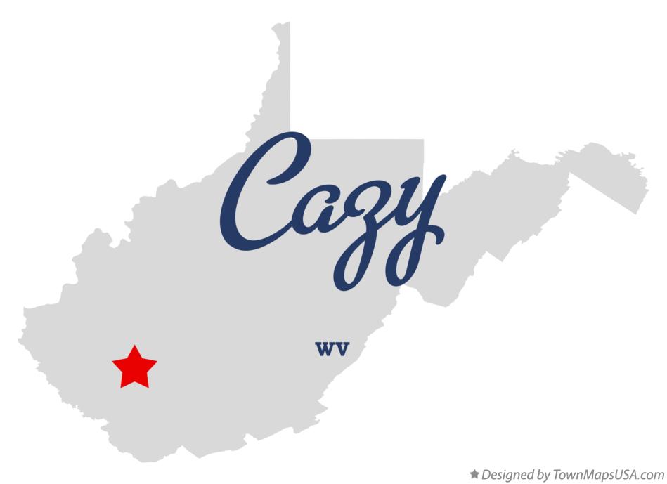 Map of Cazy West Virginia WV