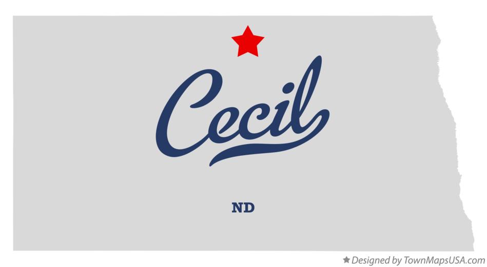 Map of Cecil North Dakota ND