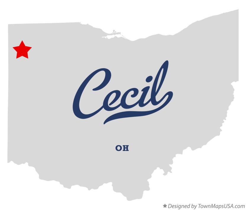 Map of Cecil Ohio OH