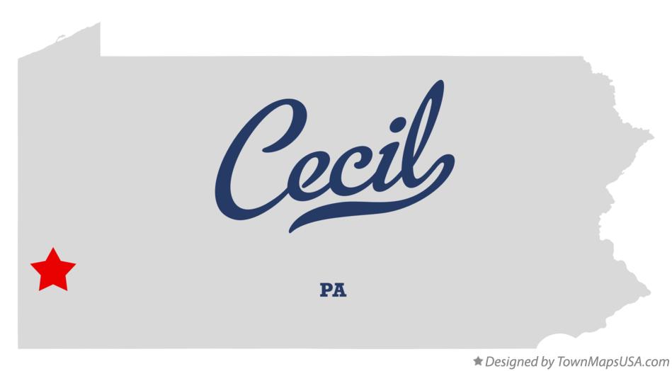 Map of Cecil Pennsylvania PA