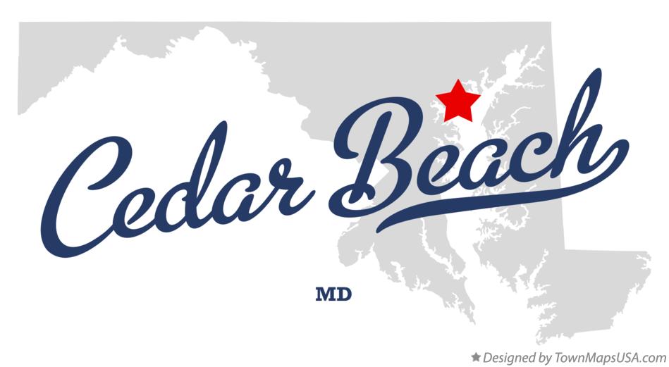 Map of Cedar Beach Maryland MD