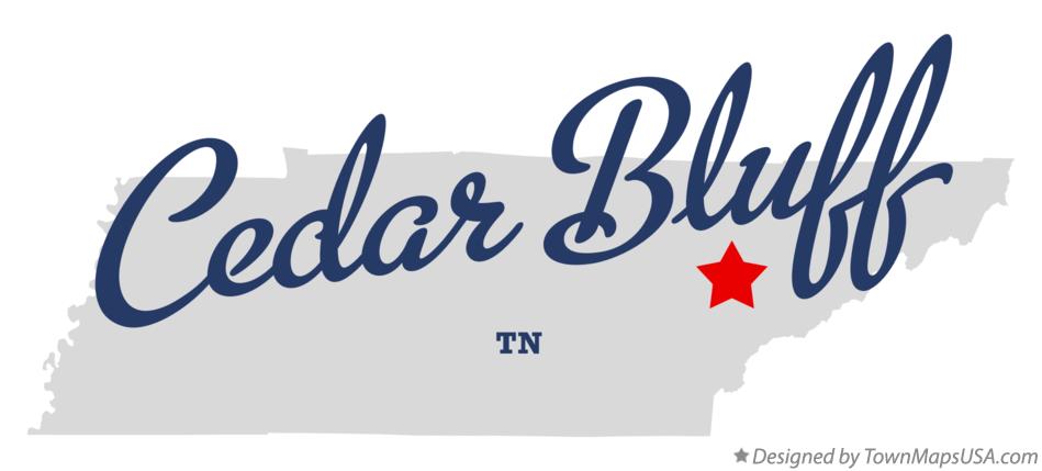 Map of Cedar Bluff Tennessee TN