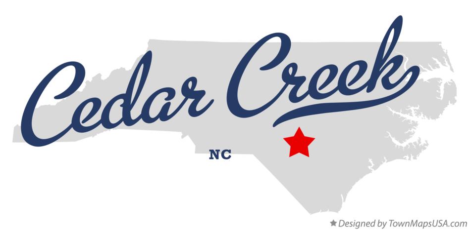 Map of Cedar Creek North Carolina NC