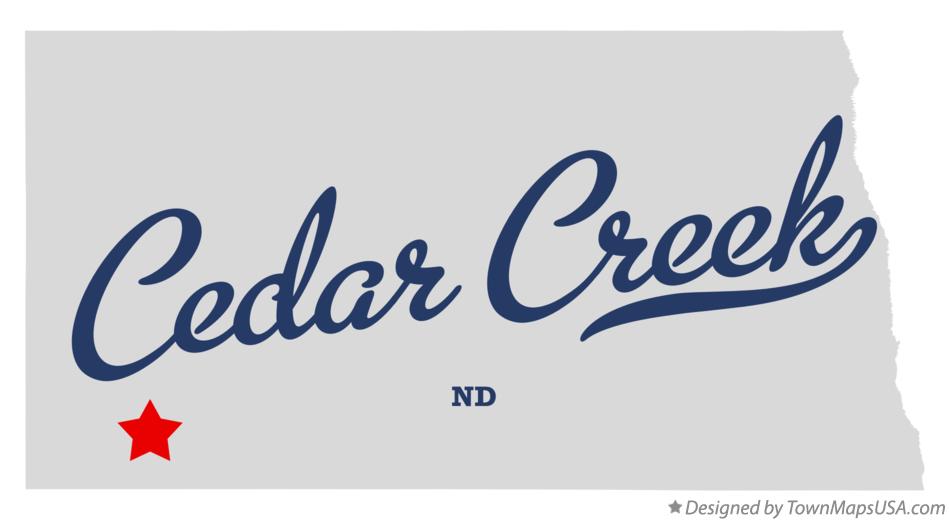 Map of Cedar Creek North Dakota ND