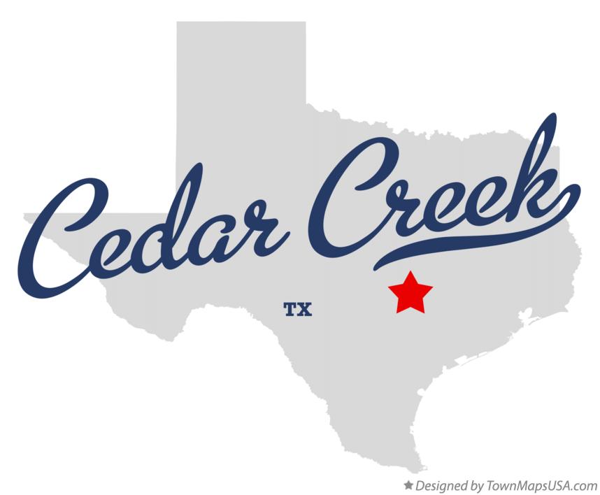 Map of Cedar Creek Texas TX