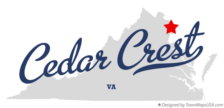 Map of Cedar Crest Virginia VA