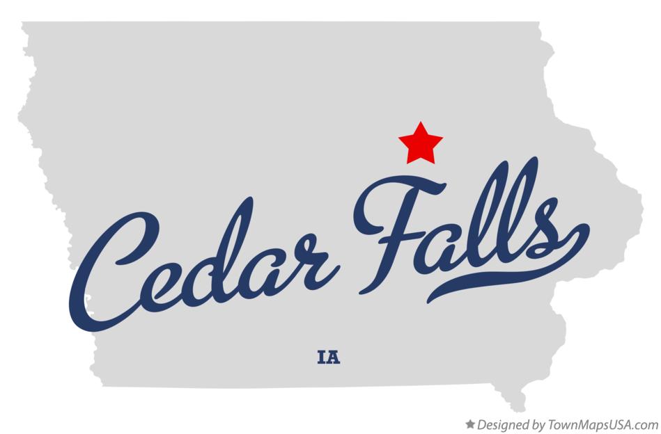 Map of Cedar Falls Iowa IA