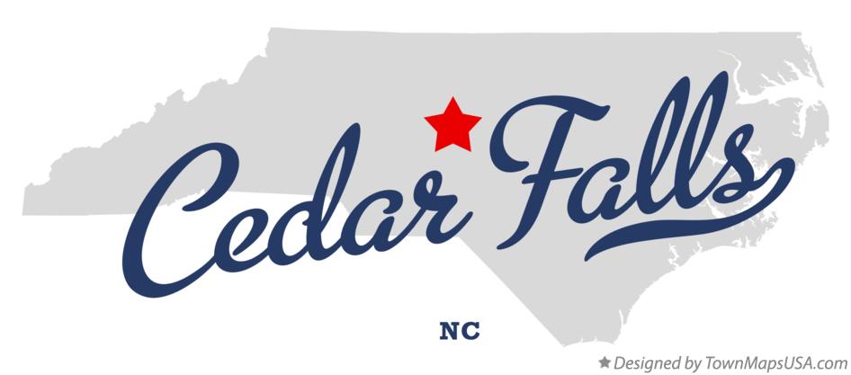 Map of Cedar Falls North Carolina NC