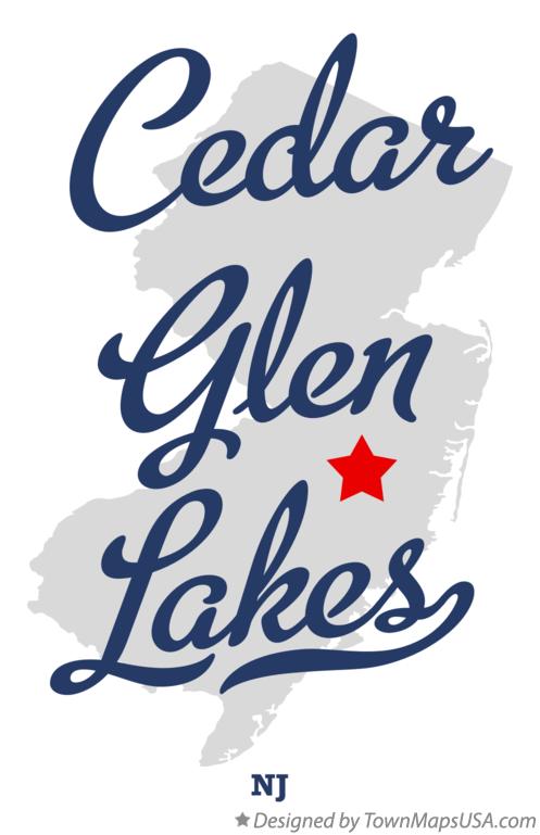 Map of Cedar Glen Lakes New Jersey NJ