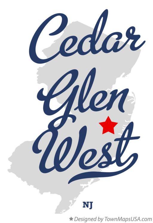 Map of Cedar Glen West New Jersey NJ